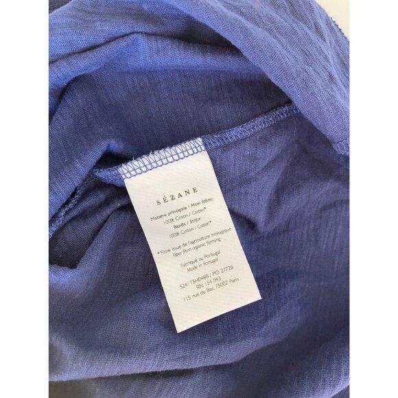 Sezane Lorna Tshirt Navy Size Large Organic Cotton - Picture 7 of 7